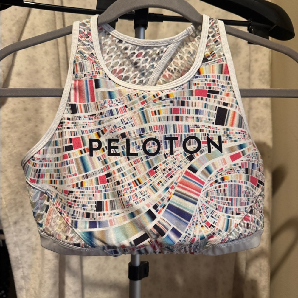 Peloton Blue and White Sports Bra